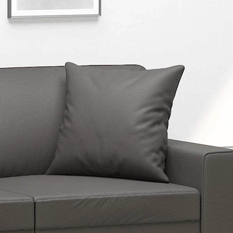 Throw Pillows 2 pcs Grey 40x40 cm Faux Leather