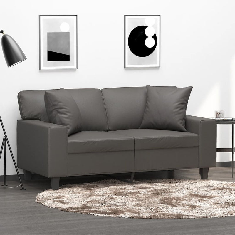 vidaXL Throw Pillows 2 pcs Grey 40x40 cm Faux Leather