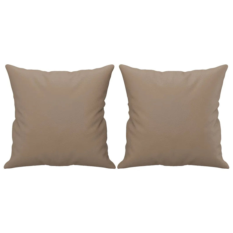 Throw Pillows 2 pcs Cappuccino 40x40 cm Faux Leather