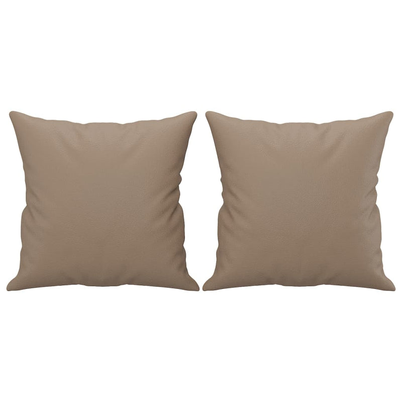 Throw Pillows 2 pcs Cappuccino 40x40 cm Faux Leather