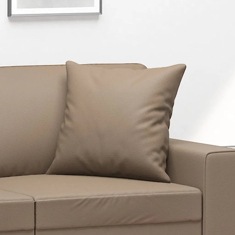 Throw Pillows 2 pcs Cappuccino 40x40 cm Faux Leather