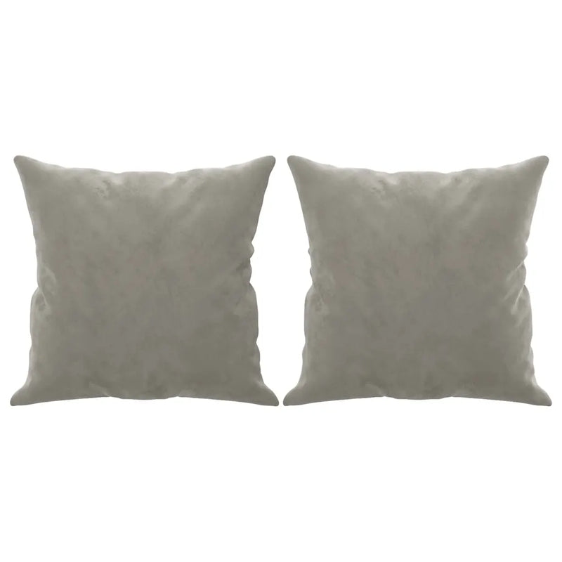 Throw Pillows 2 pcs Light Grey 40x40 cm Velvet