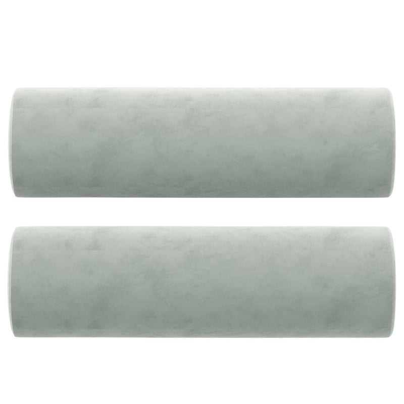 vidaXL Throw Pillows 2 pcs Light Grey Diameter 15x50 cm Velvet