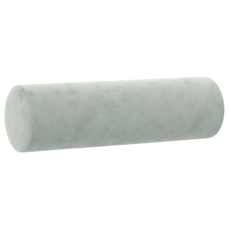 vidaXL Throw Pillows 2 pcs Light Grey Diameter 15x50 cm Velvet
