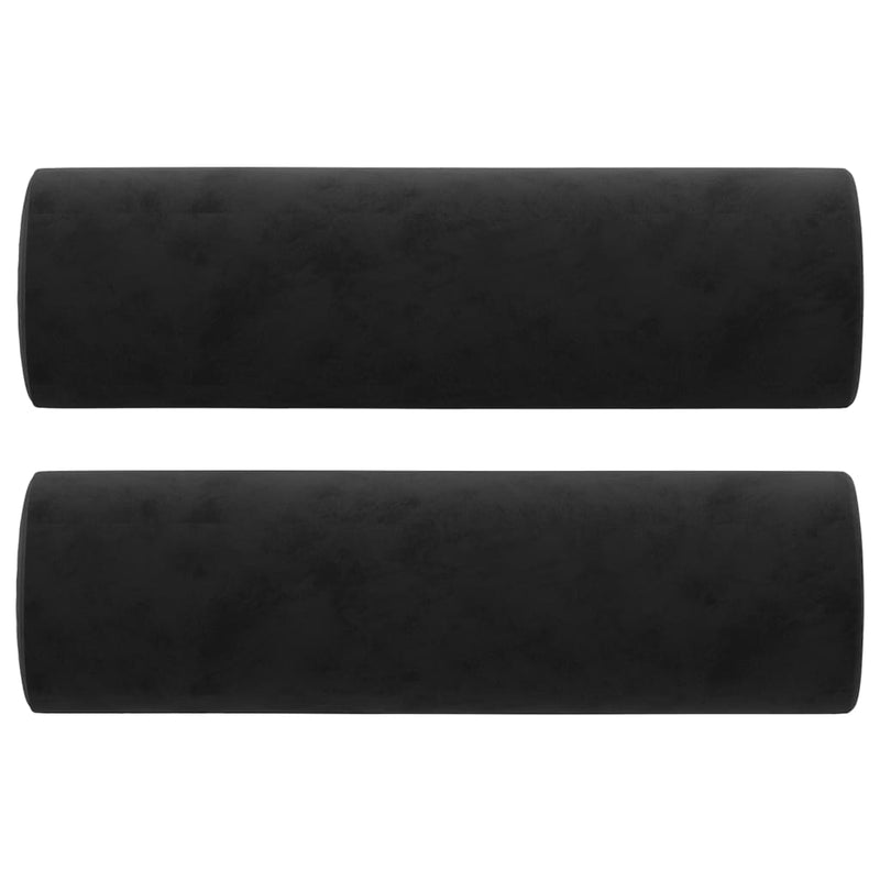 Throw Pillows 2 pcs Black Diameter 15x50 cm Velvet