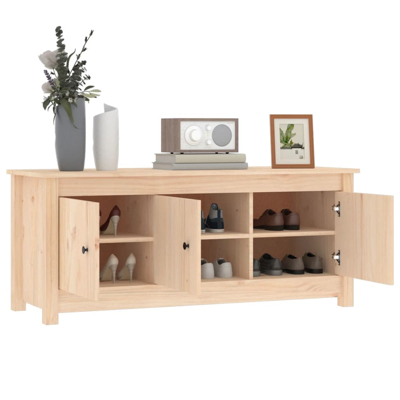 vidaXL Shoe Cabinet 110x38x45.5 cm Solid Wood Pine