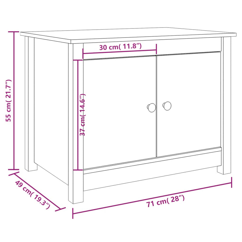 vidaXL Coffee Table 71x49x55 cm Solid Wood Pine