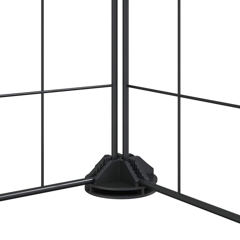 vidaXL 20-Panel Pet Cage with Door Black 35x35 cm Steel