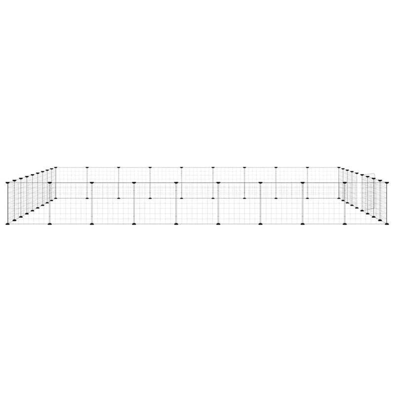 vidaXL 36-Panel Pet Cage with Door Black 35x35 cm Steel