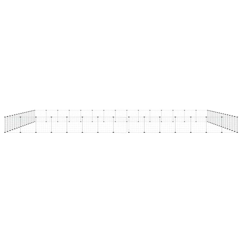 vidaXL 60-Panel Pet Cage with Door Black 35x35 cm Steel