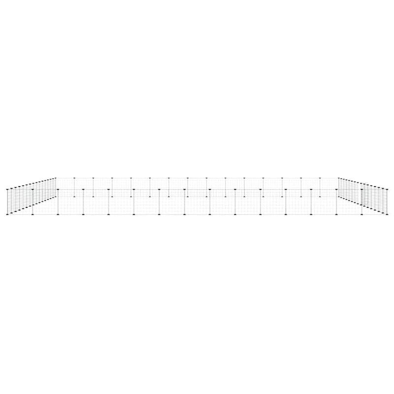 vidaXL 60-Panel Pet Cage with Door Black 35x35 cm Steel