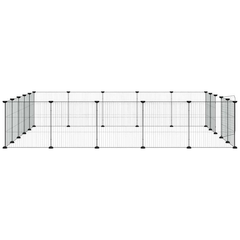 vidaXL 20-Panel Pet Cage with Door Black 35x35 cm Steel