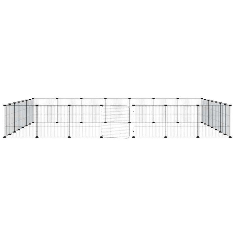 vidaXL 28-Panel Pet Cage with Door Black 35x35 cm Steel