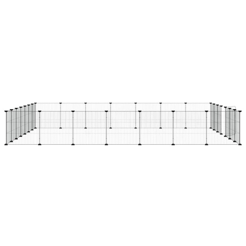 vidaXL 28-Panel Pet Cage with Door Black 35x35 cm Steel
