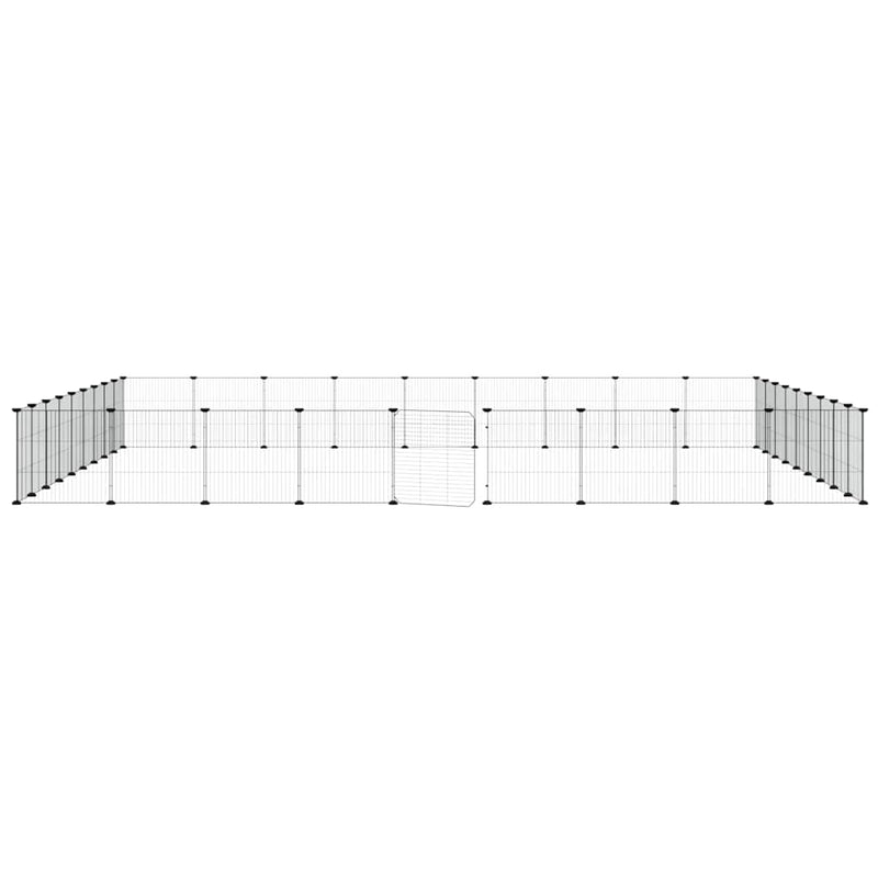 vidaXL 36-Panel Pet Cage with Door Black 35x35 cm Steel