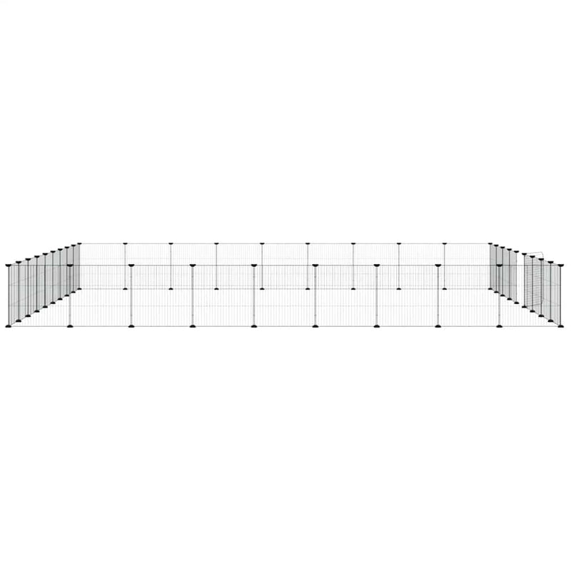 vidaXL 36-Panel Pet Cage with Door Black 35x35 cm Steel