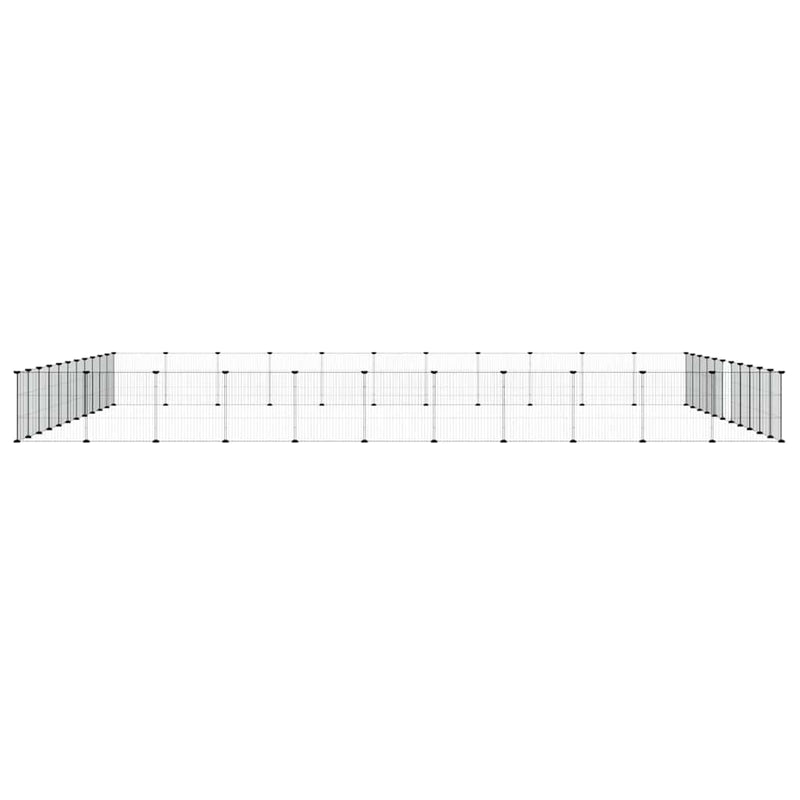 vidaXL 44-Panel Pet Cage with Door Black 35x35 cm Steel