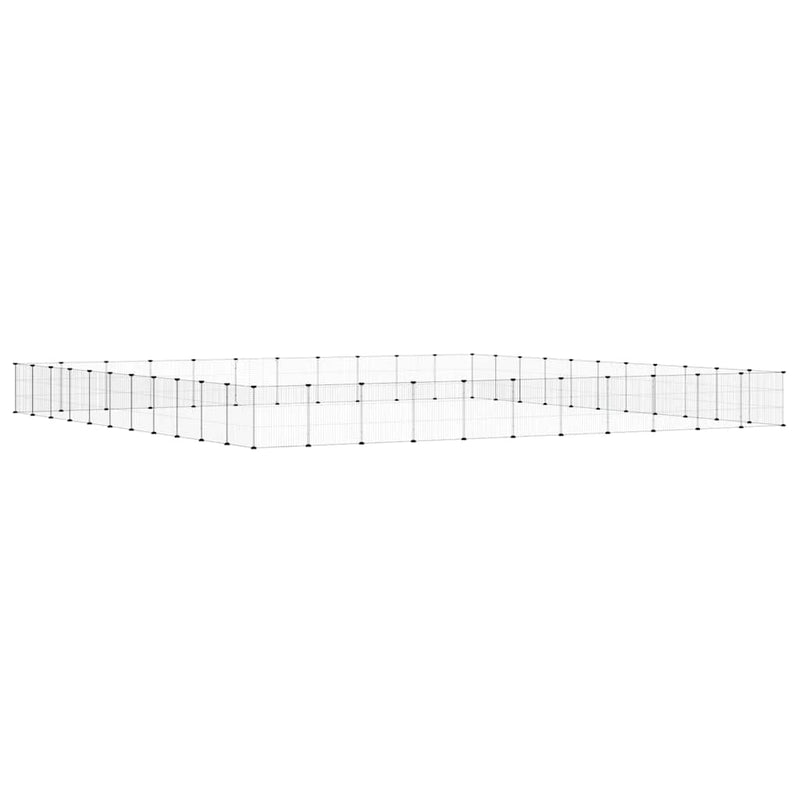 vidaXL 44-Panel Pet Cage with Door Black 35x35 cm Steel