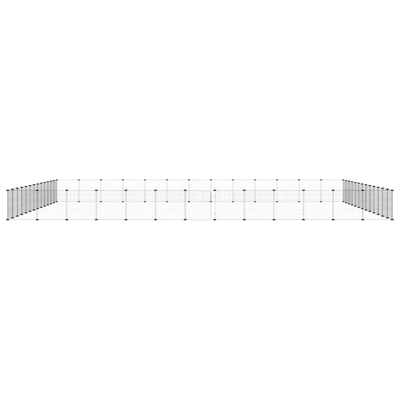 vidaXL 52-Panel Pet Cage with Door Black 35x35 cm Steel