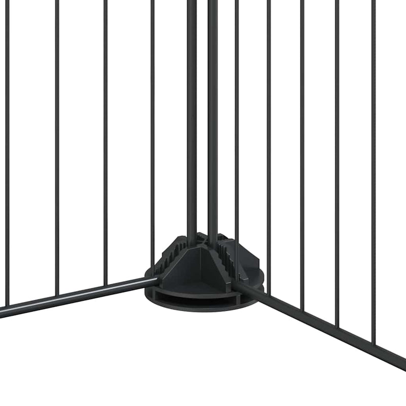 vidaXL 52-Panel Pet Cage with Door Black 35x35 cm Steel