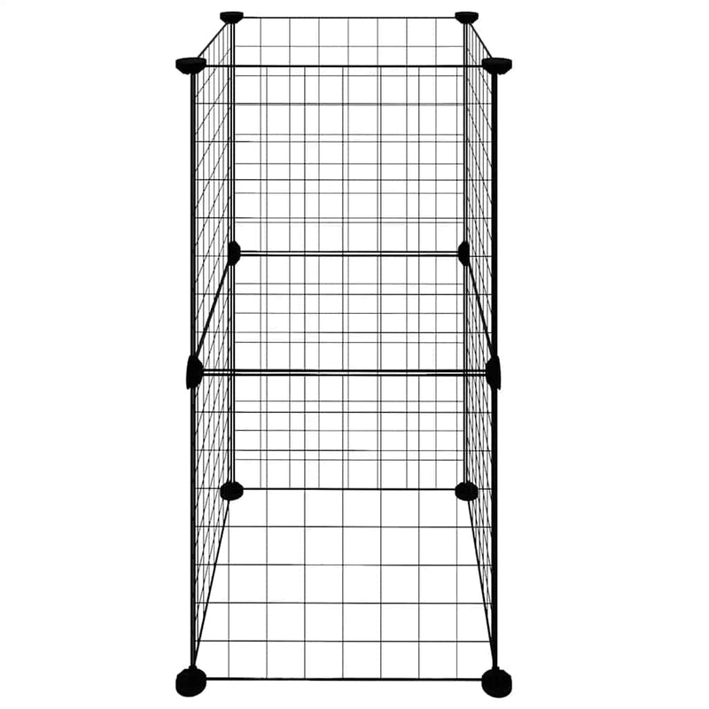 vidaXL 8-Panel Pet Cage Black 35x35 cm Steel