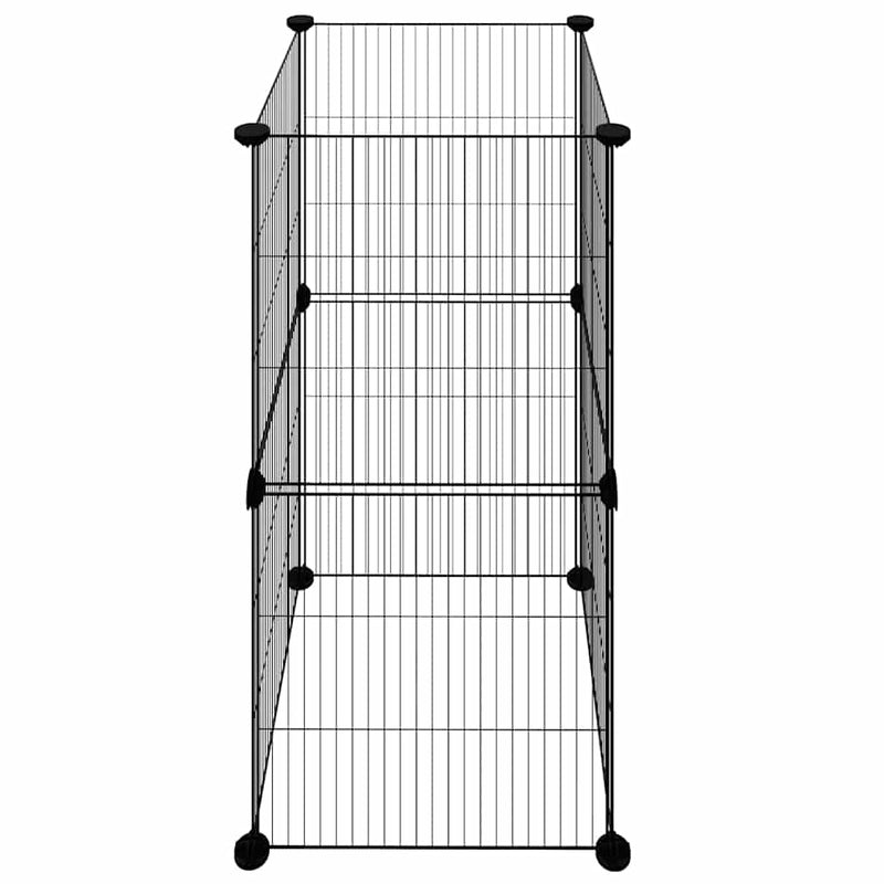 vidaXL 8-Panel Pet Cage Black 35x35 cm Steel