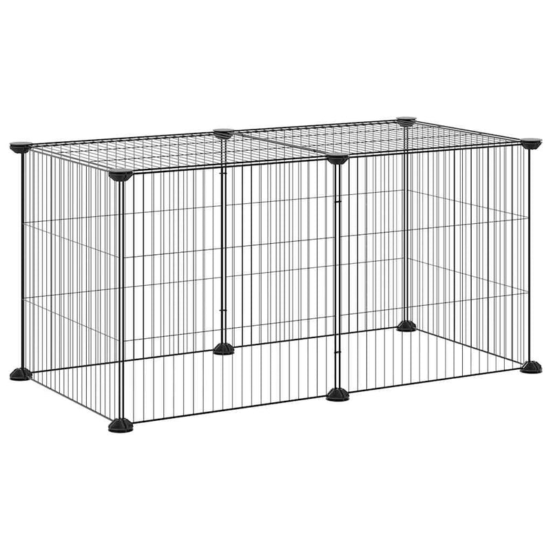 vidaXL 8-Panel Pet Cage Black 35x35 cm Steel