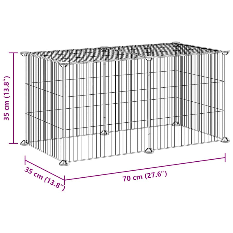 vidaXL 8-Panel Pet Cage Black 35x35 cm Steel