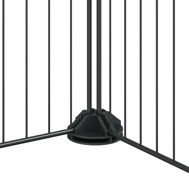 vidaXL 20-Panel Pet Cage with Door Black 35x35 cm Steel