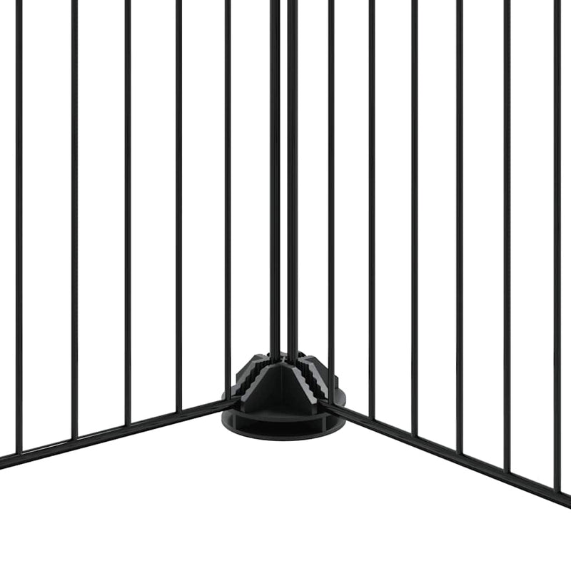 vidaXL 20-Panel Pet Cage with Door Black 35x35 cm Steel