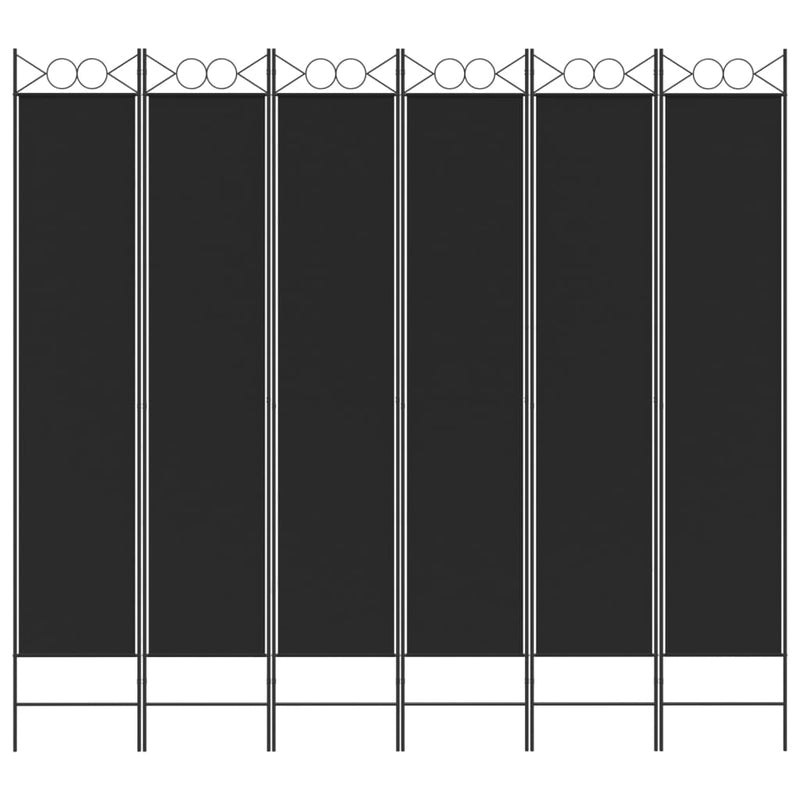 vidaXL 6-Panel Room Divider Black 240x220 cm Fabric