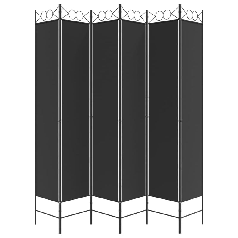 vidaXL 6-Panel Room Divider Black 240x220 cm Fabric