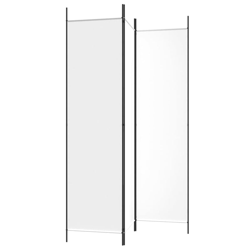 vidaXL 3-Panel Room Divider White 150x200 cm Fabric
