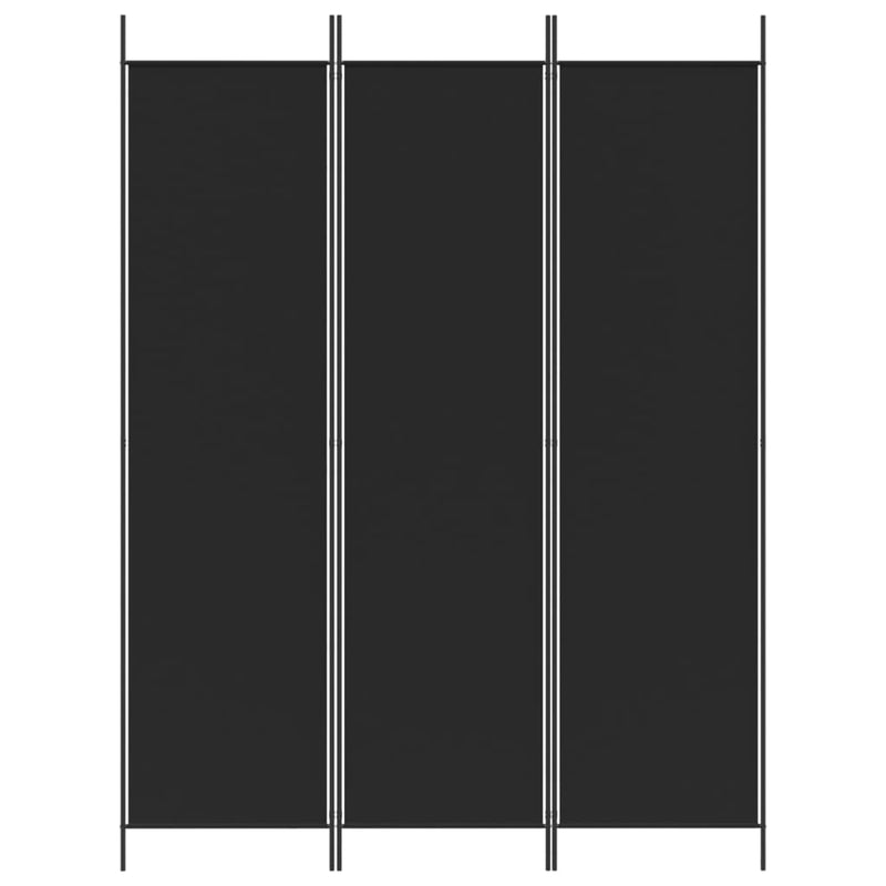 vidaXL 3-Panel Room Divider Black 150x200 cm Fabric