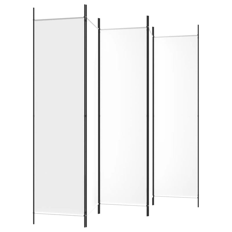 vidaXL 5-Panel Room Divider White 250x200 cm Fabric