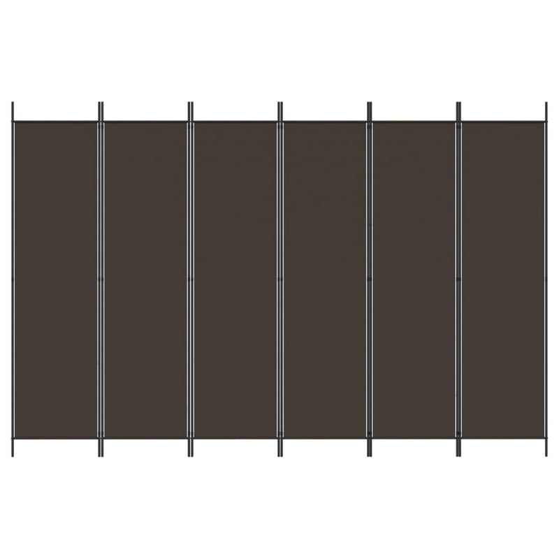 vidaXL 6-Panel Room Divider Brown 300x200 cm Fabric