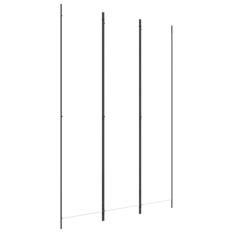 3-Panel Room Divider White 150x220 cm Fabric