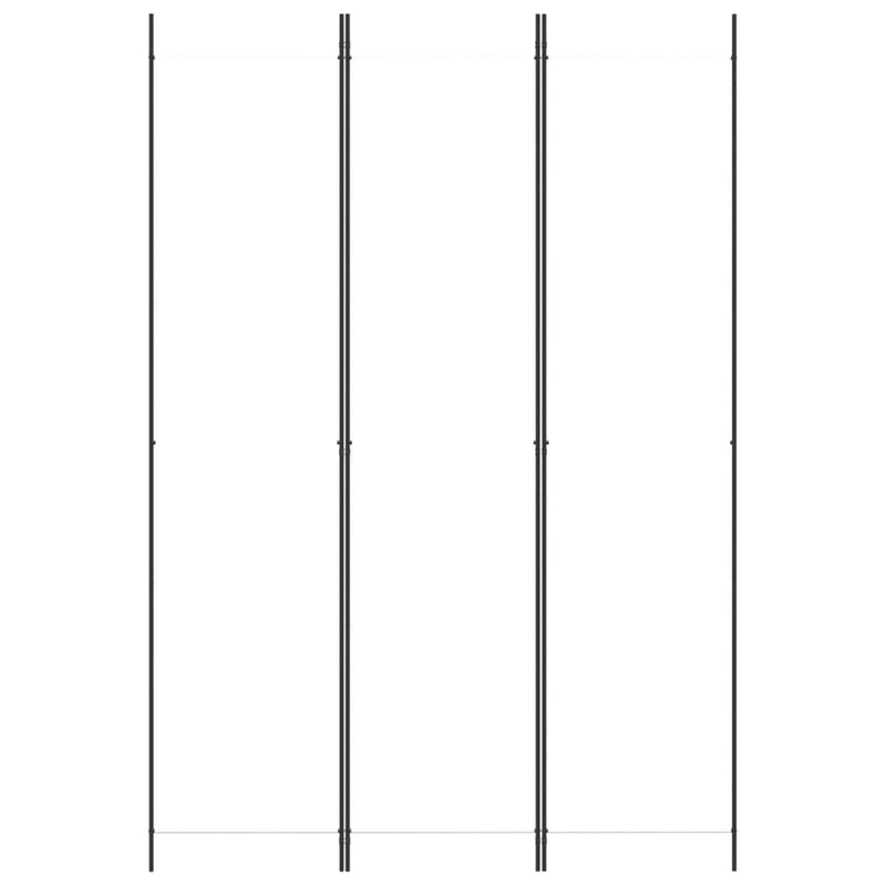3-Panel Room Divider White 150x220 cm Fabric