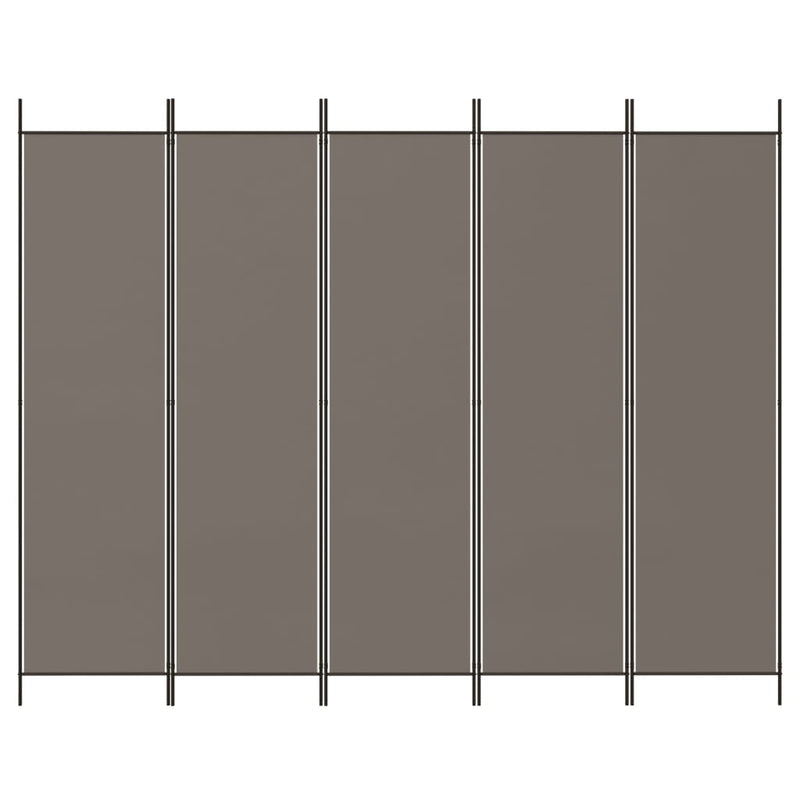 vidaXL 5-Panel Room Divider Anthracite 250x220 cm Fabric