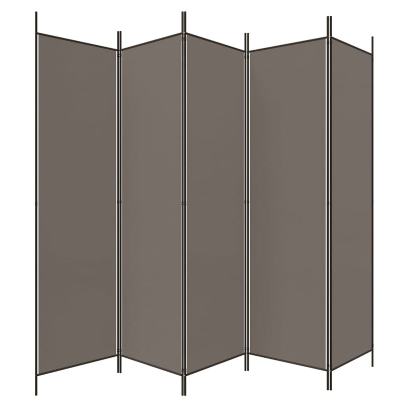 vidaXL 5-Panel Room Divider Anthracite 250x220 cm Fabric