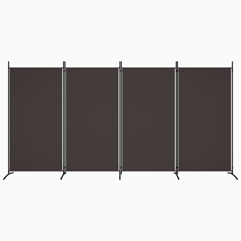 vidaXL 4-Panel Room Divider Brown 346x180 cm Fabric