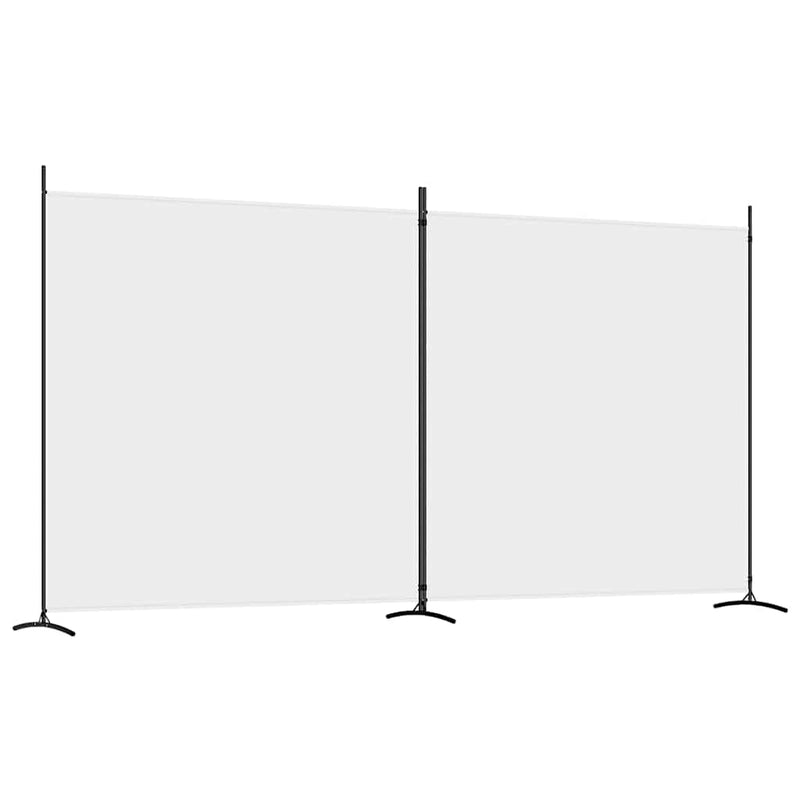 vidaXL 2-Panel Room Divider White 348x180 cm Fabric
