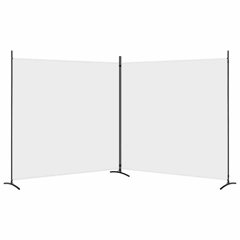vidaXL 2-Panel Room Divider White 348x180 cm Fabric