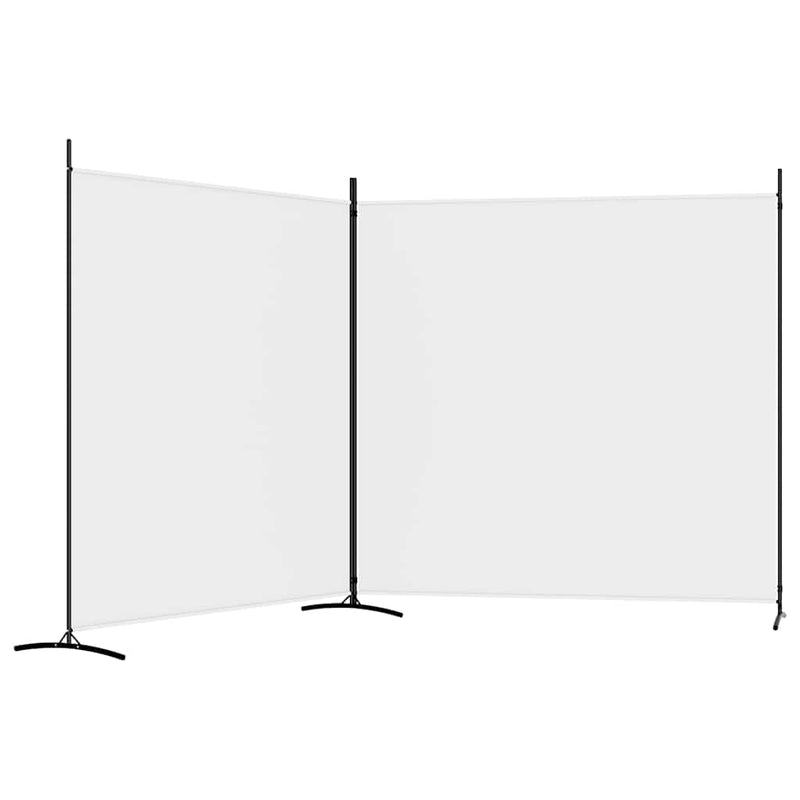 vidaXL 2-Panel Room Divider White 348x180 cm Fabric
