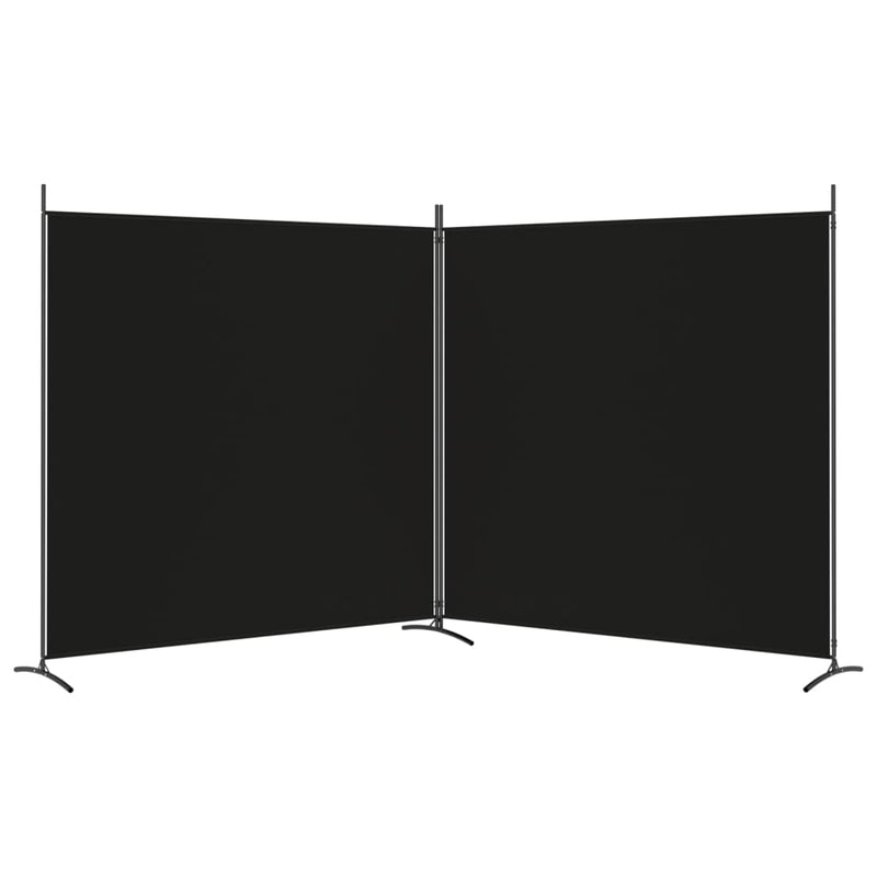 vidaXL 2-Panel Room Divider Black 348x180 cm Fabric