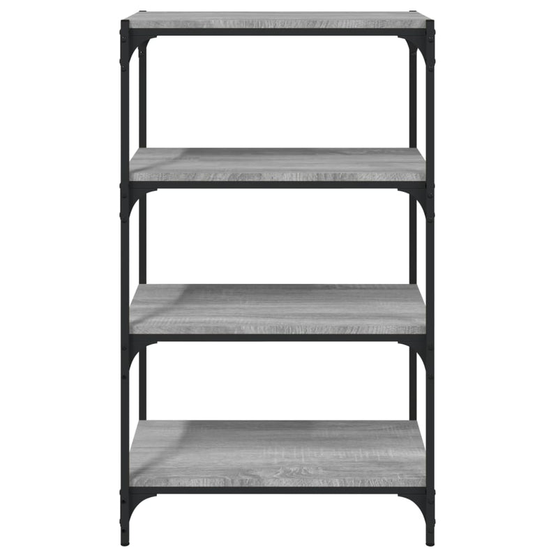 vidaXL Book Cabinet Grey Sonoma 60x33x100 cm Engineered Wood and Steel
