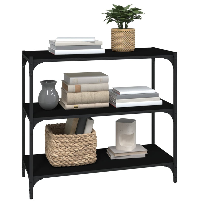 vidaXL Book Cabinet Black 80x33x70.5 cm Engineered Wood and Steel
