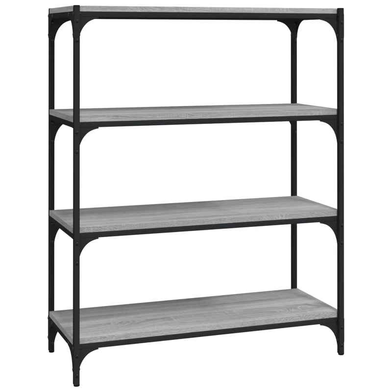 vidaXL Book Cabinet Grey Sonoma 80x33x100 cm Engineered Wood and Steel