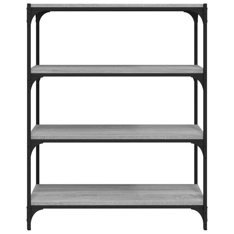 vidaXL Book Cabinet Grey Sonoma 80x33x100 cm Engineered Wood and Steel