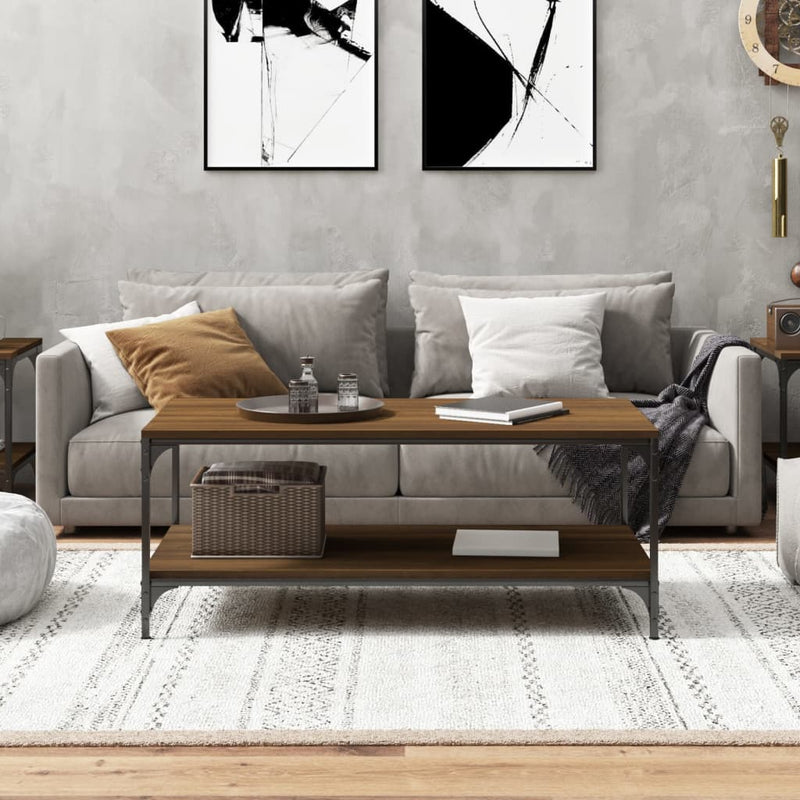 vidaXL Coffee Table Brown Oak 100x50x40 cm Engineered Wood